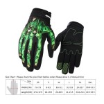 Windproof and thermal gloves, L size, type III, skeleton - bone design, black - green color